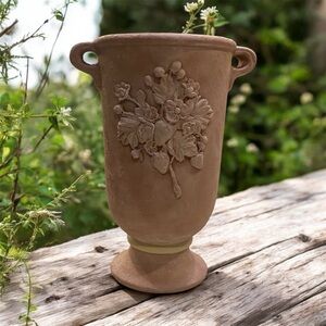 Ceramic Terracotta Style Floral Vase